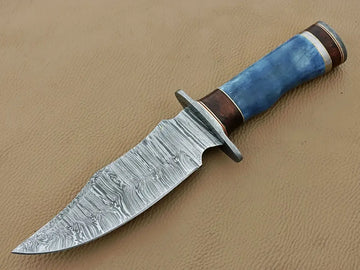 Handmade Damascus Knife with Rosewood & Camel Bone Handle