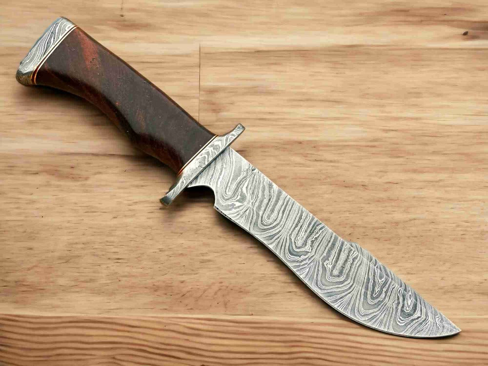 Premium Handmade Damascus Knife with Rosewood Handle