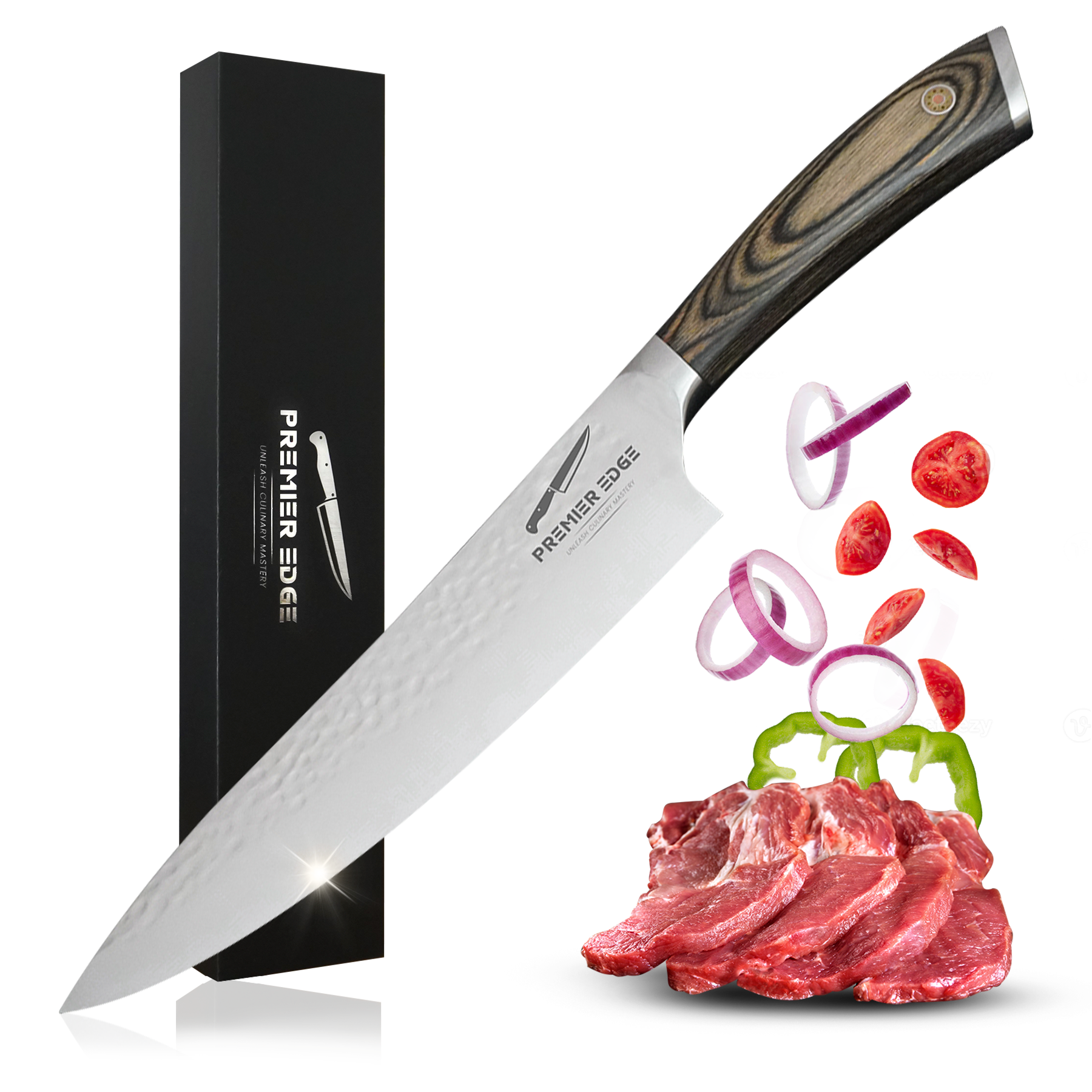 Chef Knife, 8 Inch-High Carbon Stainless Steel Kitchen Knife with ...
